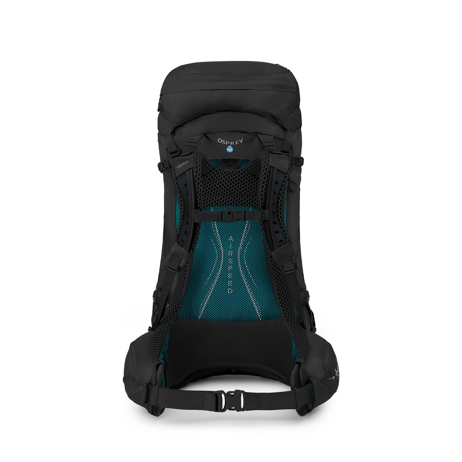 Osprey Aura AG LT 50 Backpacking Pack 50L in Black — back view 2
