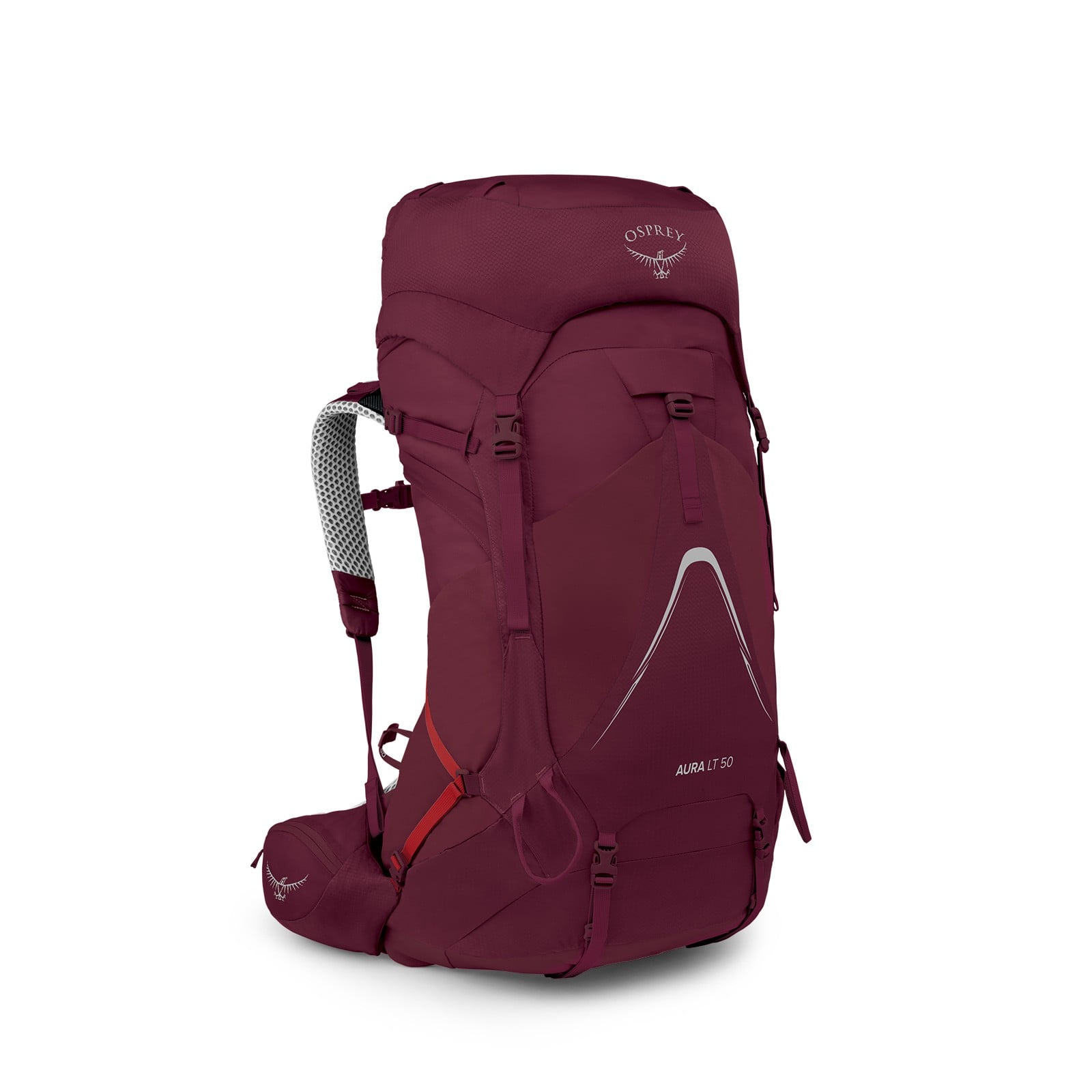 Osprey Aura AG LT 50 Backpacking Pack 50L in Antidote Purple — front view