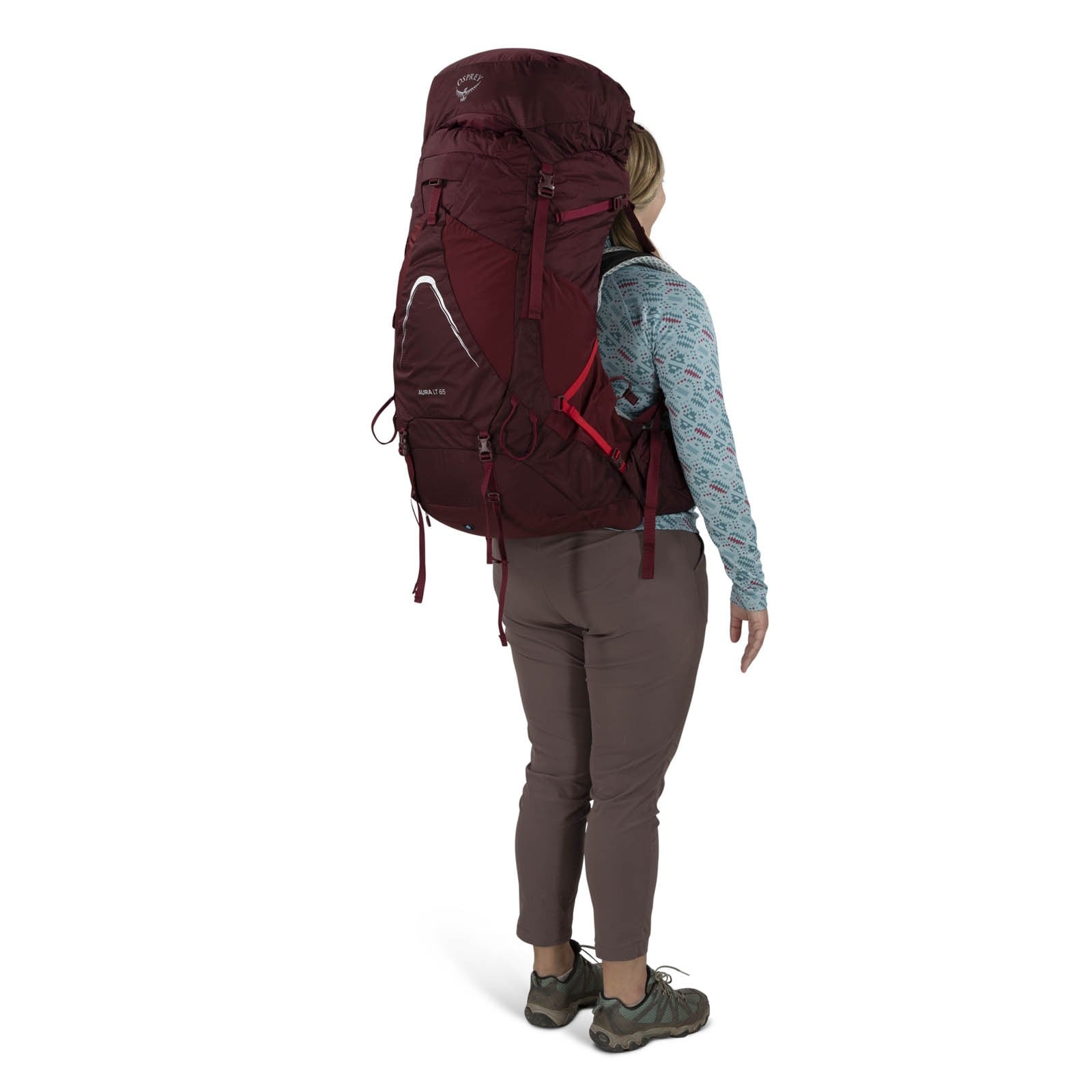 Osprey Aura AG LT 65 Backpacking Pack 65L in Antidote Purple — lifestyle 3