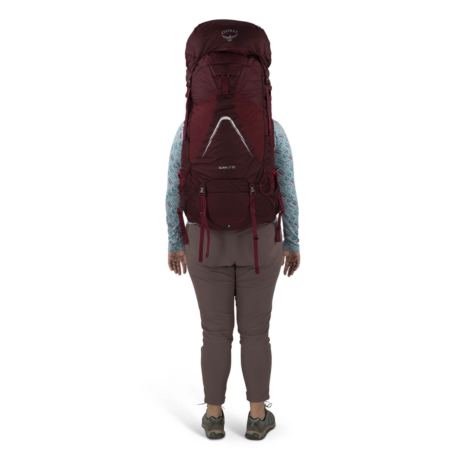 Osprey Aura AG LT 65 Backpacking Pack 65L in Antidote Purple — lifestyle 4