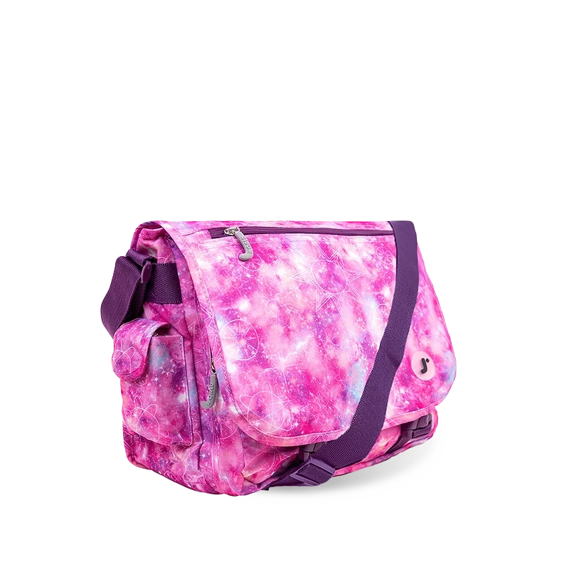 J World Terry Messenger Bag in Purple Galaxy — detail view 2 # color_Purple Galaxy