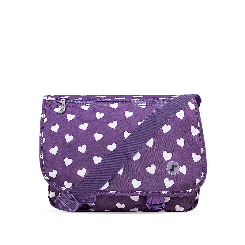 J World Terry Messenger Bag in Purple Heart — front view # color_Purple Heart