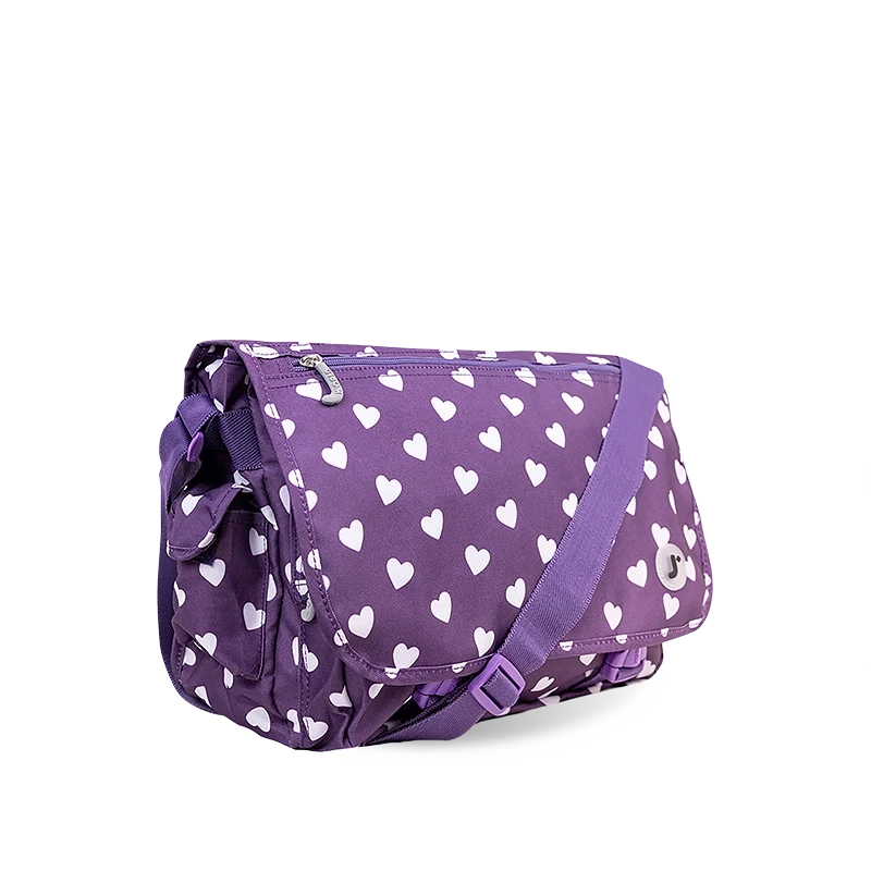 J World Terry Messenger Bag in Purple Heart — detail view 2 # color_Purple Heart