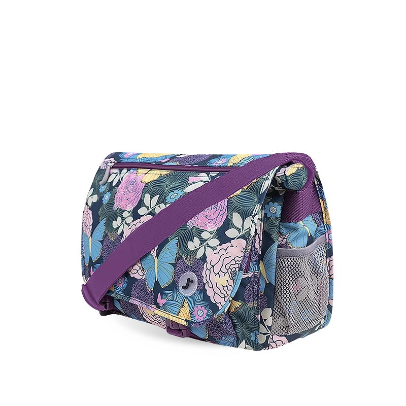 J World Terry Messenger Bag in Secret Garden — detail view # color_Secret Garden