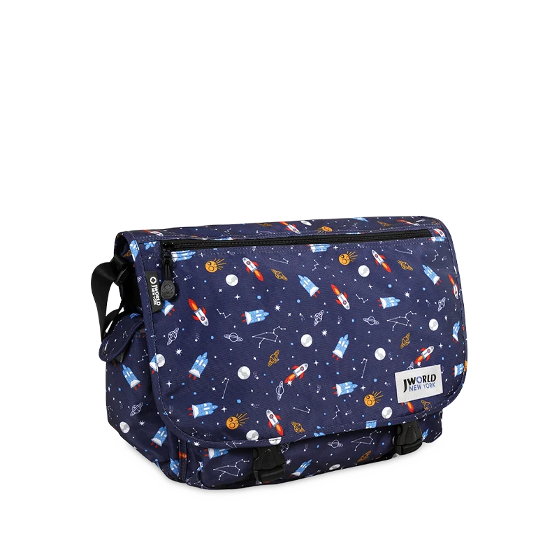 J World Terry Messenger Bag in Spaceship — angle view 2 # color_Spaceship