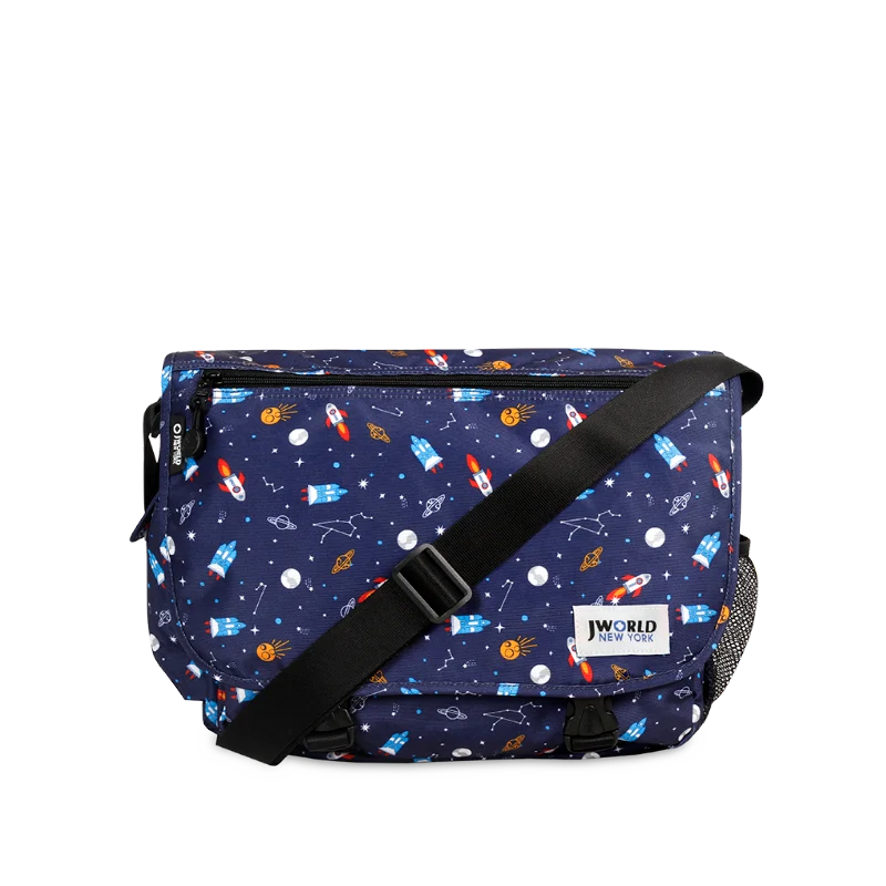 J World Terry Messenger Bag in Spaceship — front view # color_Spaceship