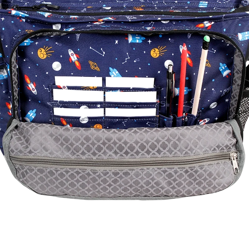J World Terry Messenger Bag in Spaceship — detail view 2 # color_Spaceship