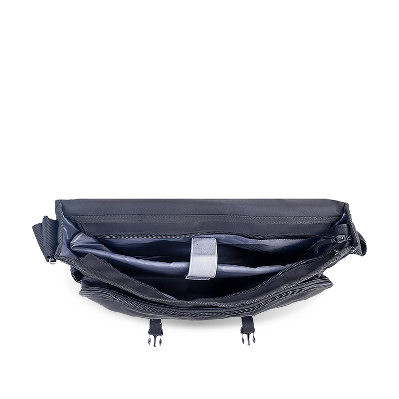 J World Thomas Laptop Messenger Bag in Black — interior view # color_Black