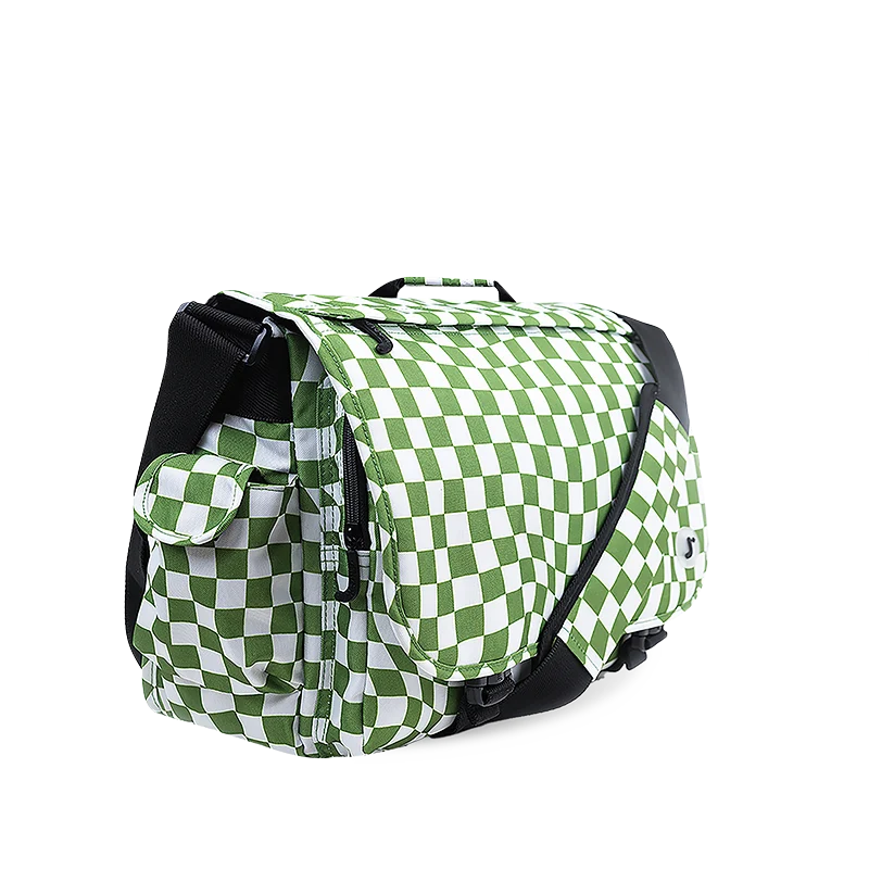 J World Thomas Laptop Messenger Bag in Matcha Checkers — detail view 2 # color_Matcha Checkers