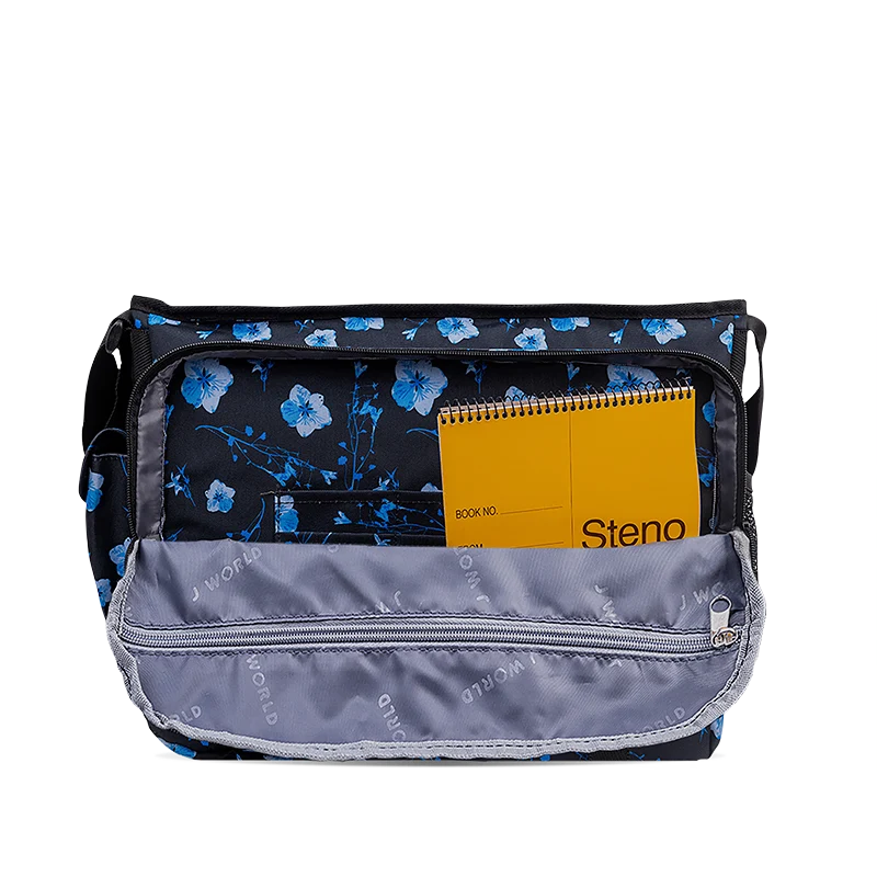 J World Thomas Laptop Messenger Bag in Night Bloom — detail view 3 # color_Night Bloom