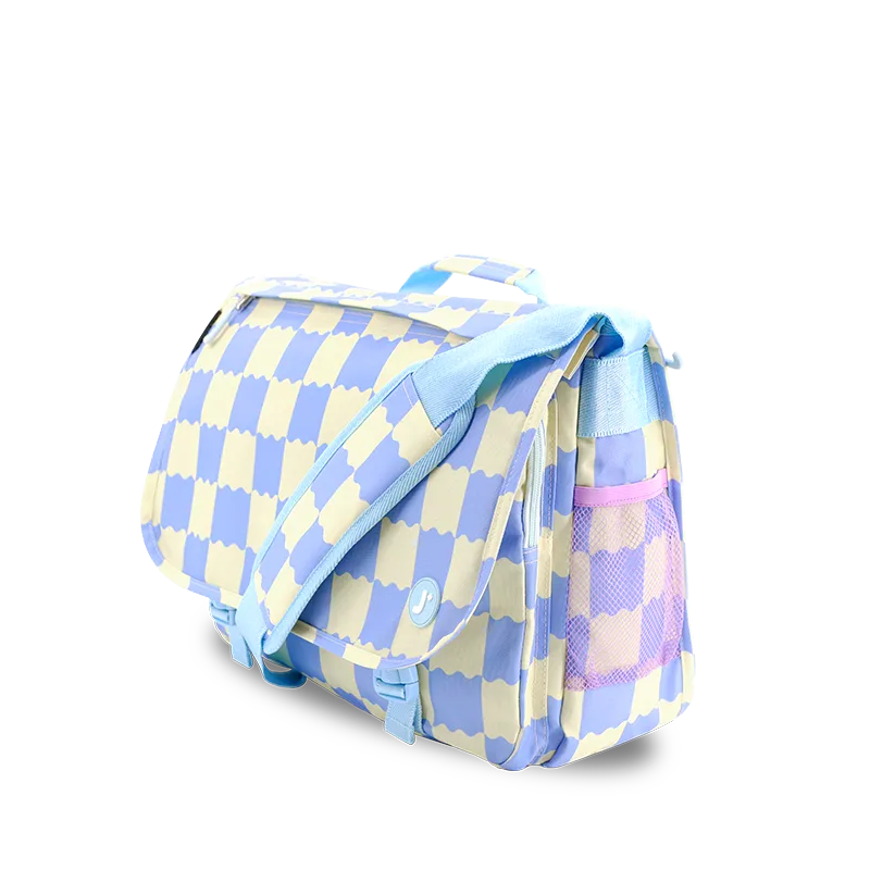 J World Thomas Laptop Messenger Bag in Wiggle Blue — angle view 2 # color_Wiggle Blue