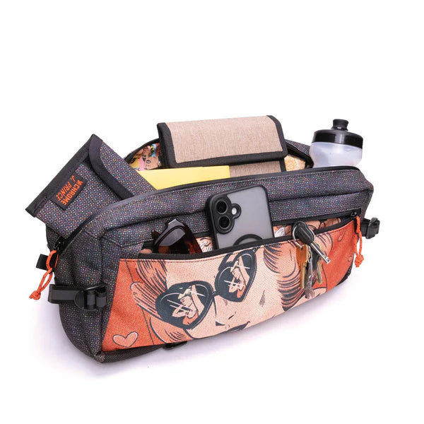 Chrome Industries Kadet 9L sling bag – olive green, three-quarter view