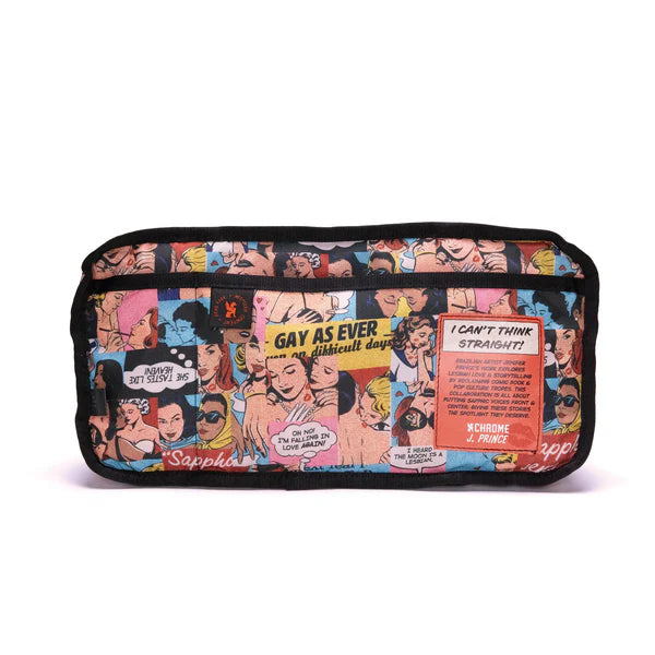 Chrome Industries Mini Kadet 5L sling bag – graphic print colorway, three-quarter view