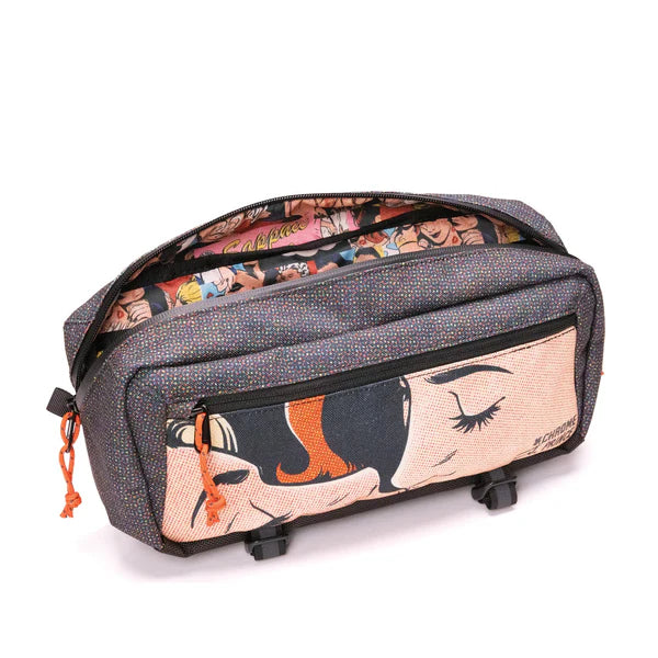 Chrome Industries Mini Kadet 5L sling bag – natural tan, close-up detail
