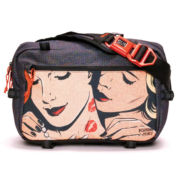 Chrome Industries Kadet Max 15L sling bag – navy, open showing the interior
