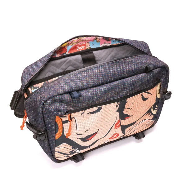 Chrome Industries Kadet Max 15L sling bag – worn by a model, worn across the body