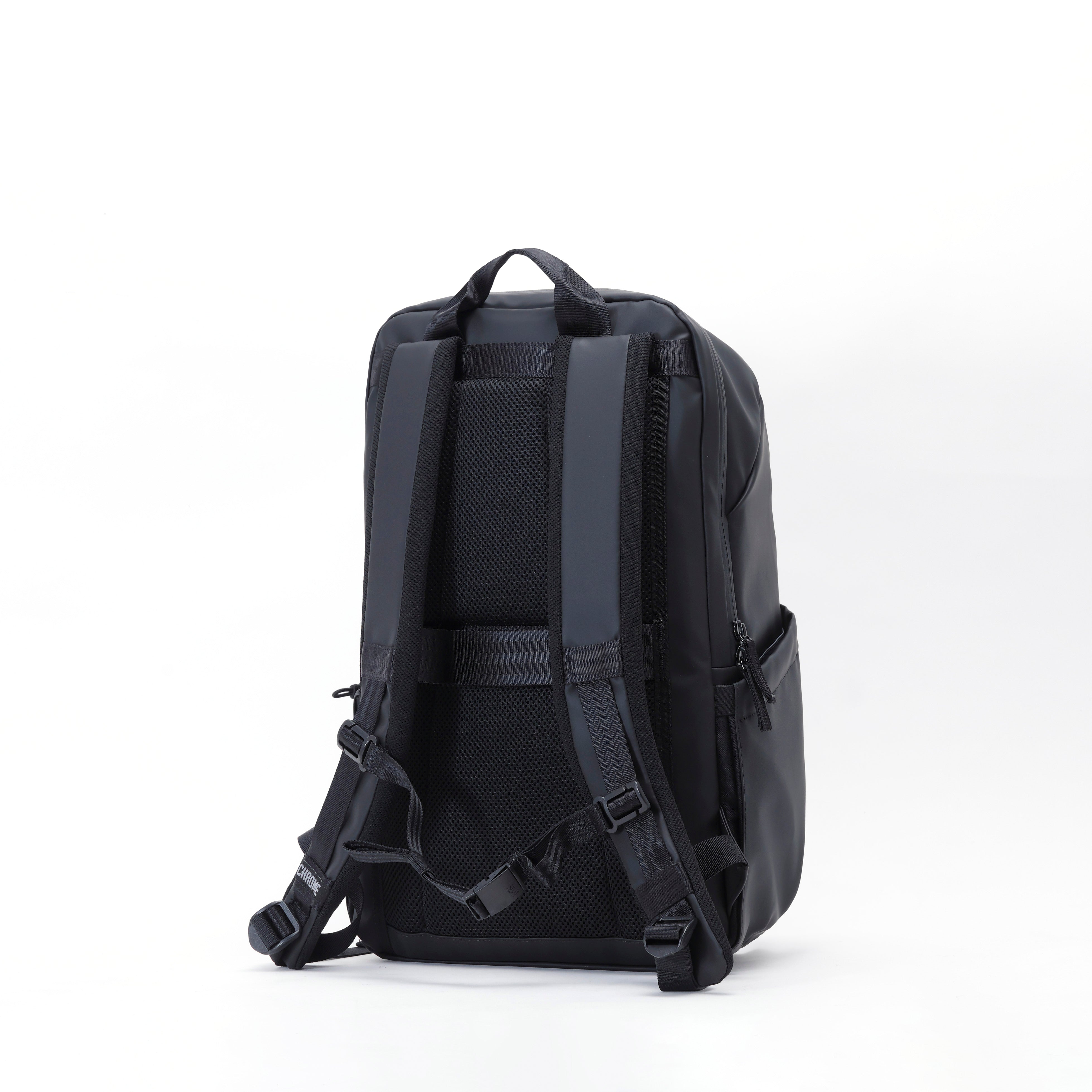 Chrome Industries Grocery Backpack 22L in Matte Black — back view # color_Matte Black