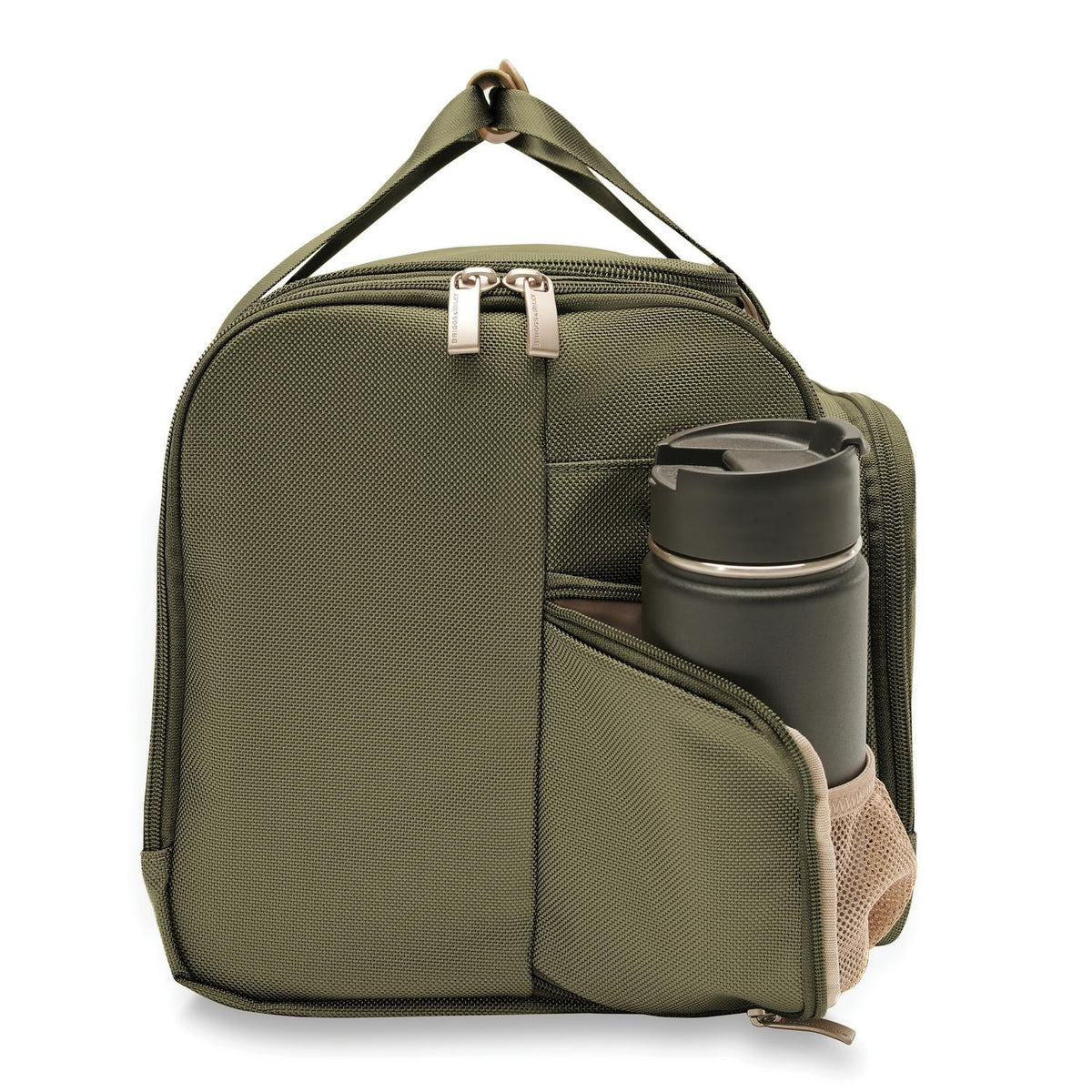Briggs & Riley Baseline Underseat Duffle in Olive — angle view 3