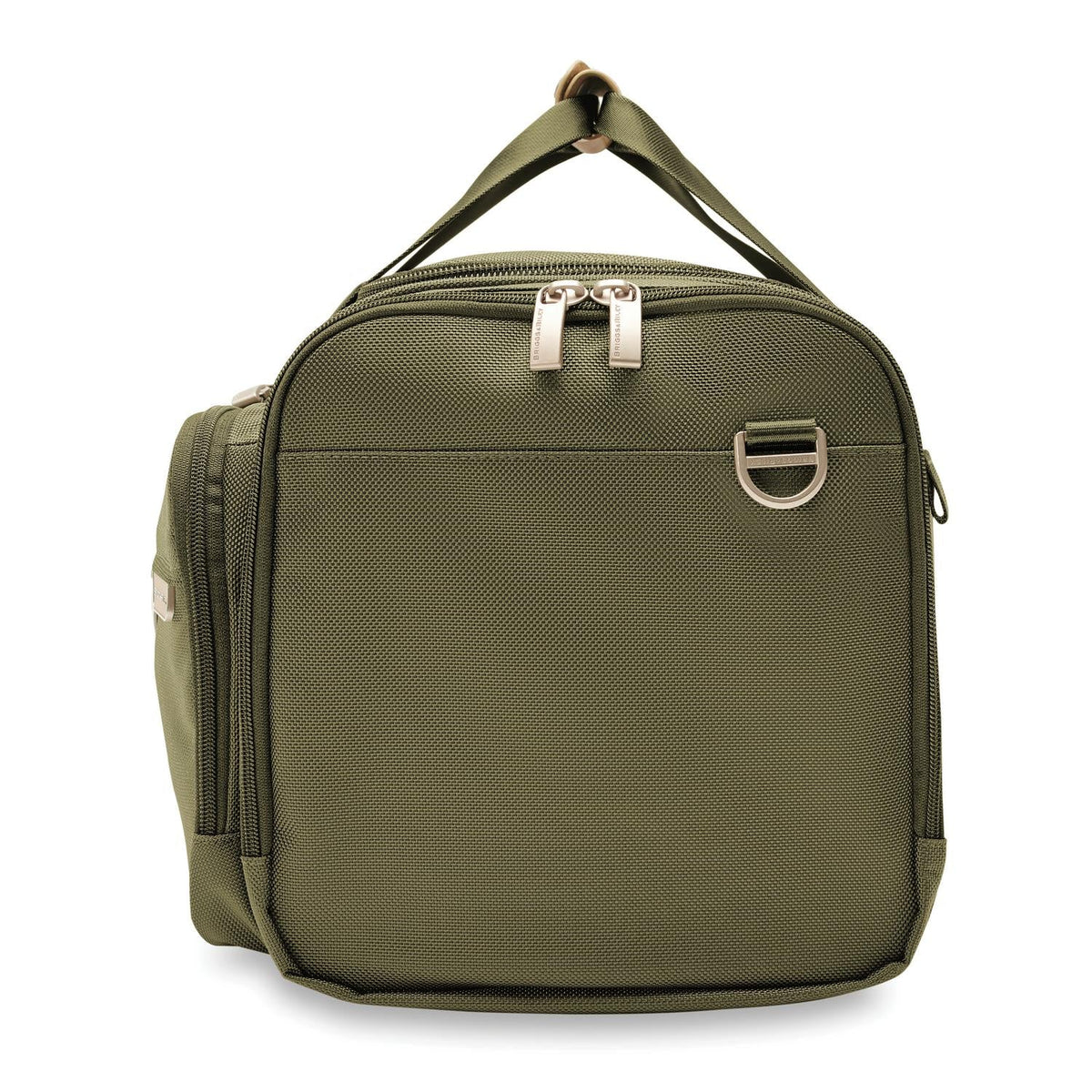 Briggs & Riley Baseline Underseat Duffle in Olive — angle view 4