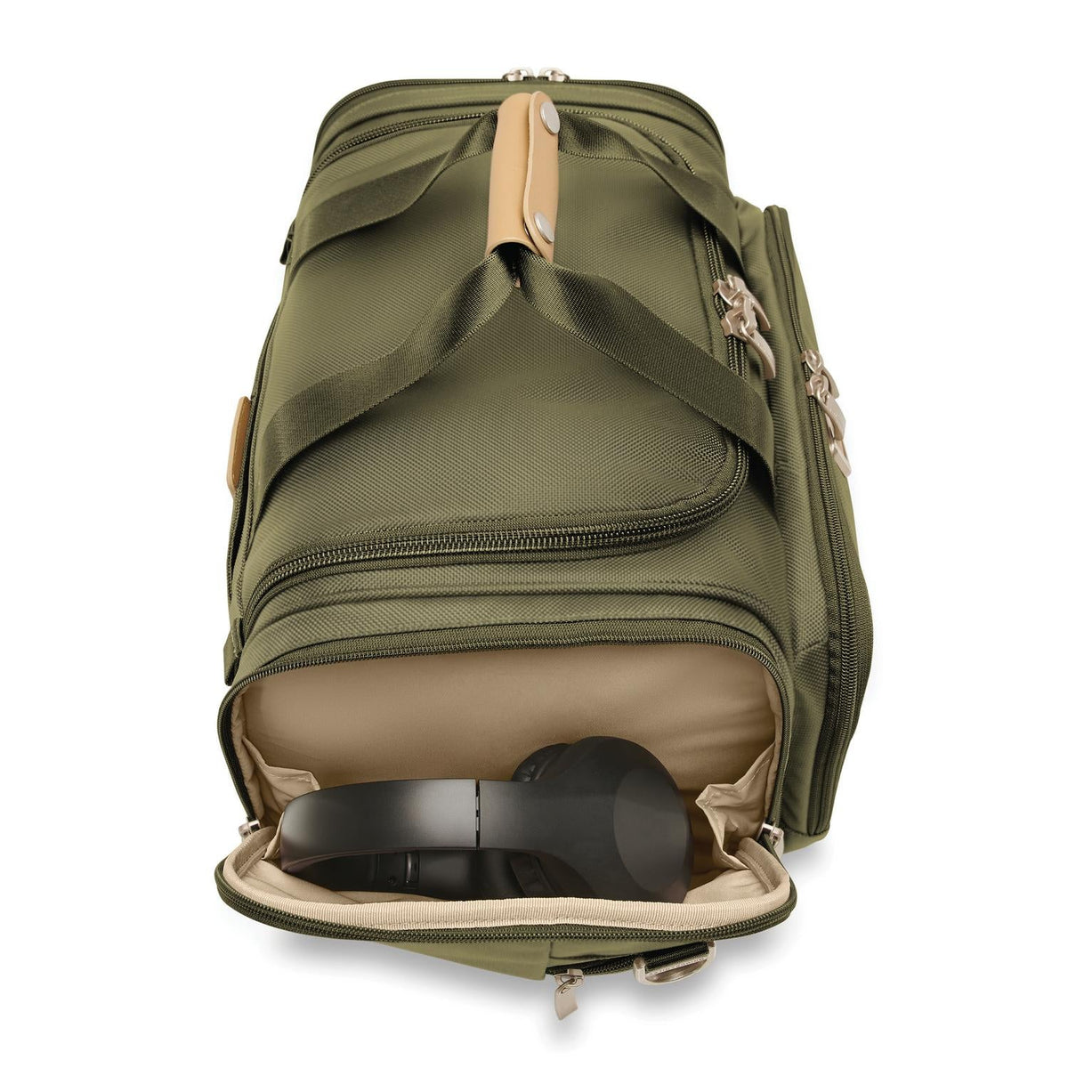 Briggs & Riley Baseline Underseat Duffle in Olive — detail view 3