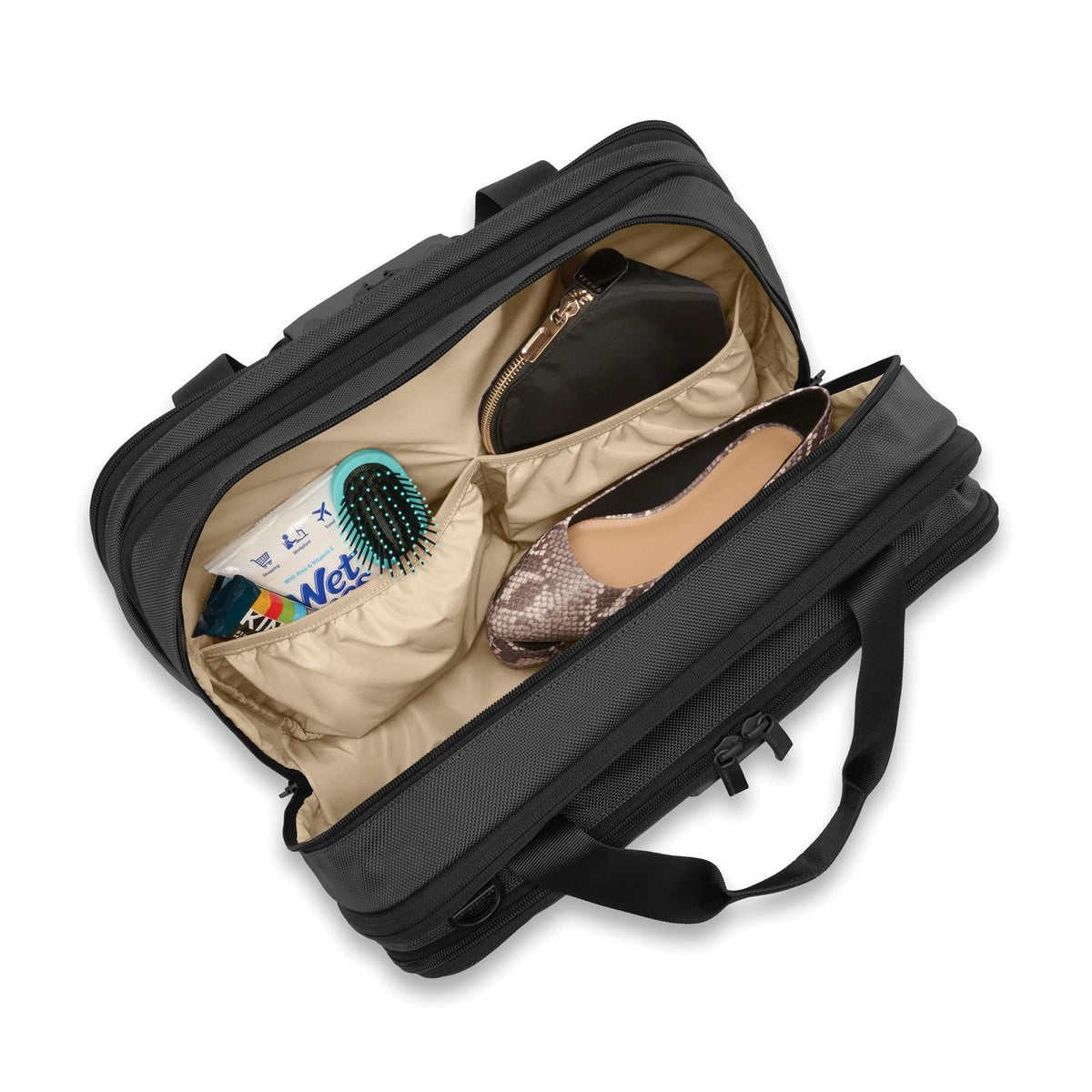 Briggs & Riley Baseline Expandable Cabin Bag in Black — interior view 2