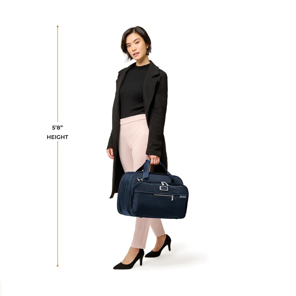 Briggs & Riley Baseline Expandable Cabin Bag in Navy — lifestyle
