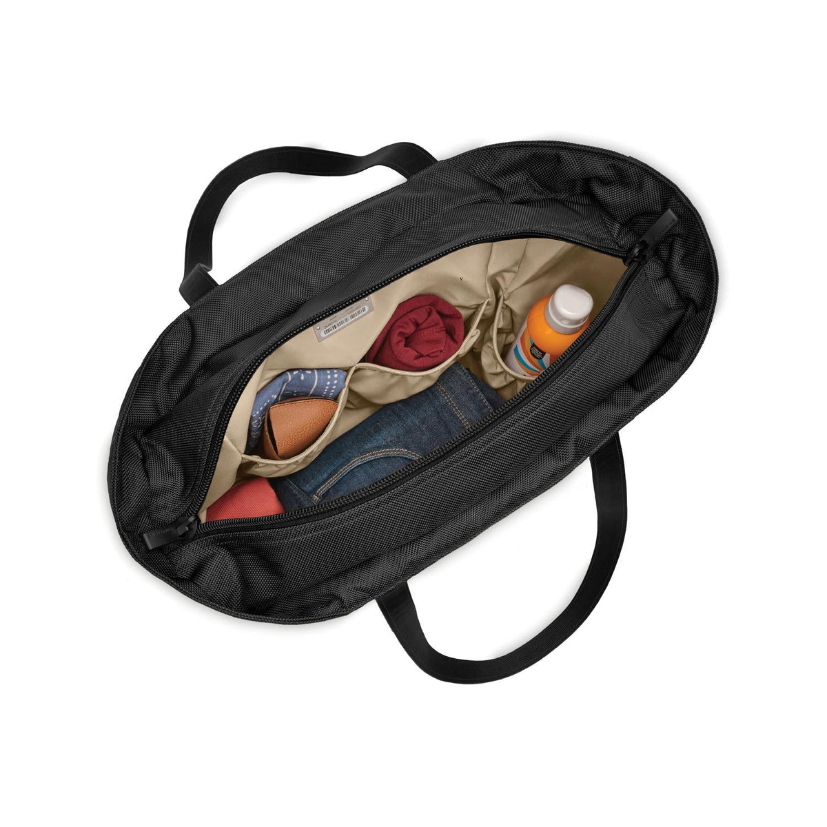 Briggs & Riley Baseline Traveler Tote in Black — interior view