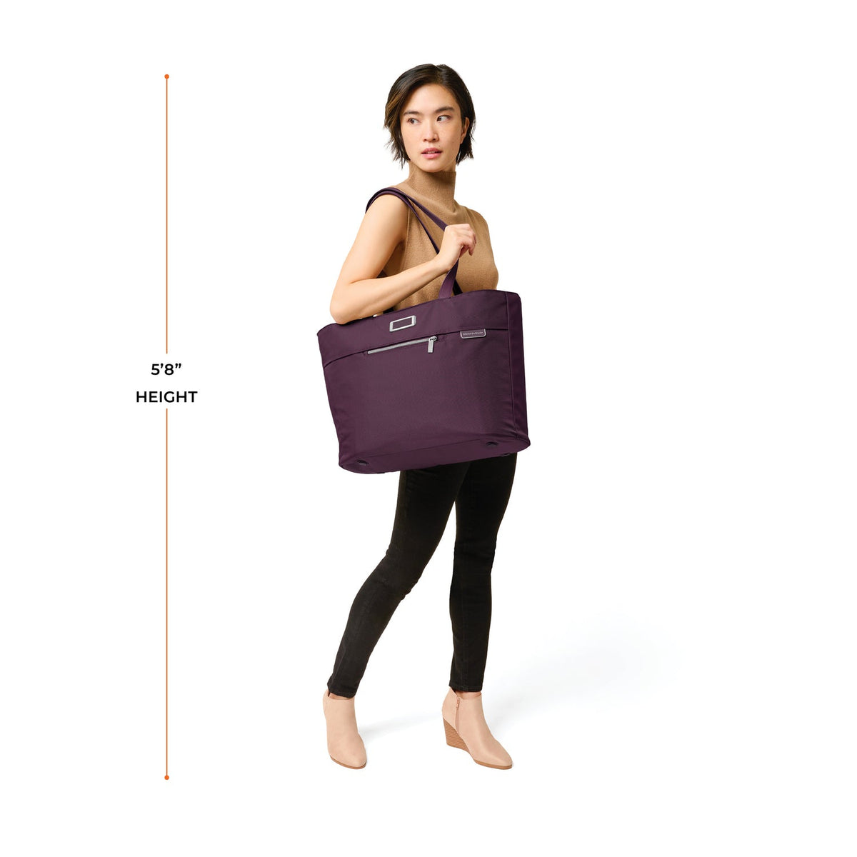 Briggs & Riley Baseline Traveler Tote in Plum — lifestyle