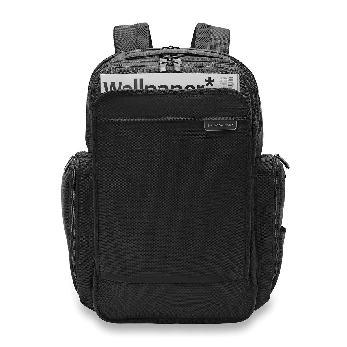 Briggs & Riley Baseline Traveler Backpack in Black — angle view 5