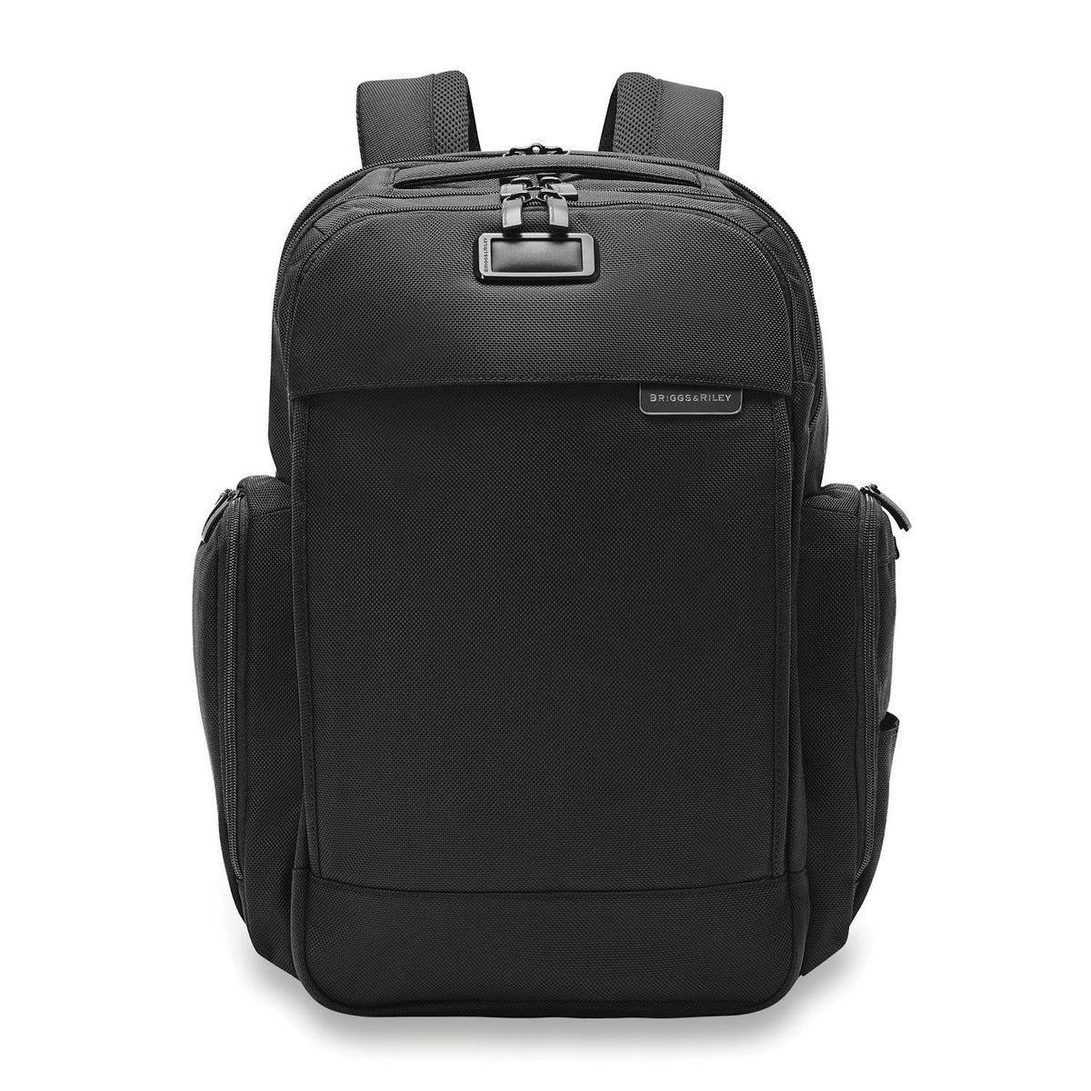 Briggs & Riley Baseline Traveler Backpack in Black — front view # color_Black
