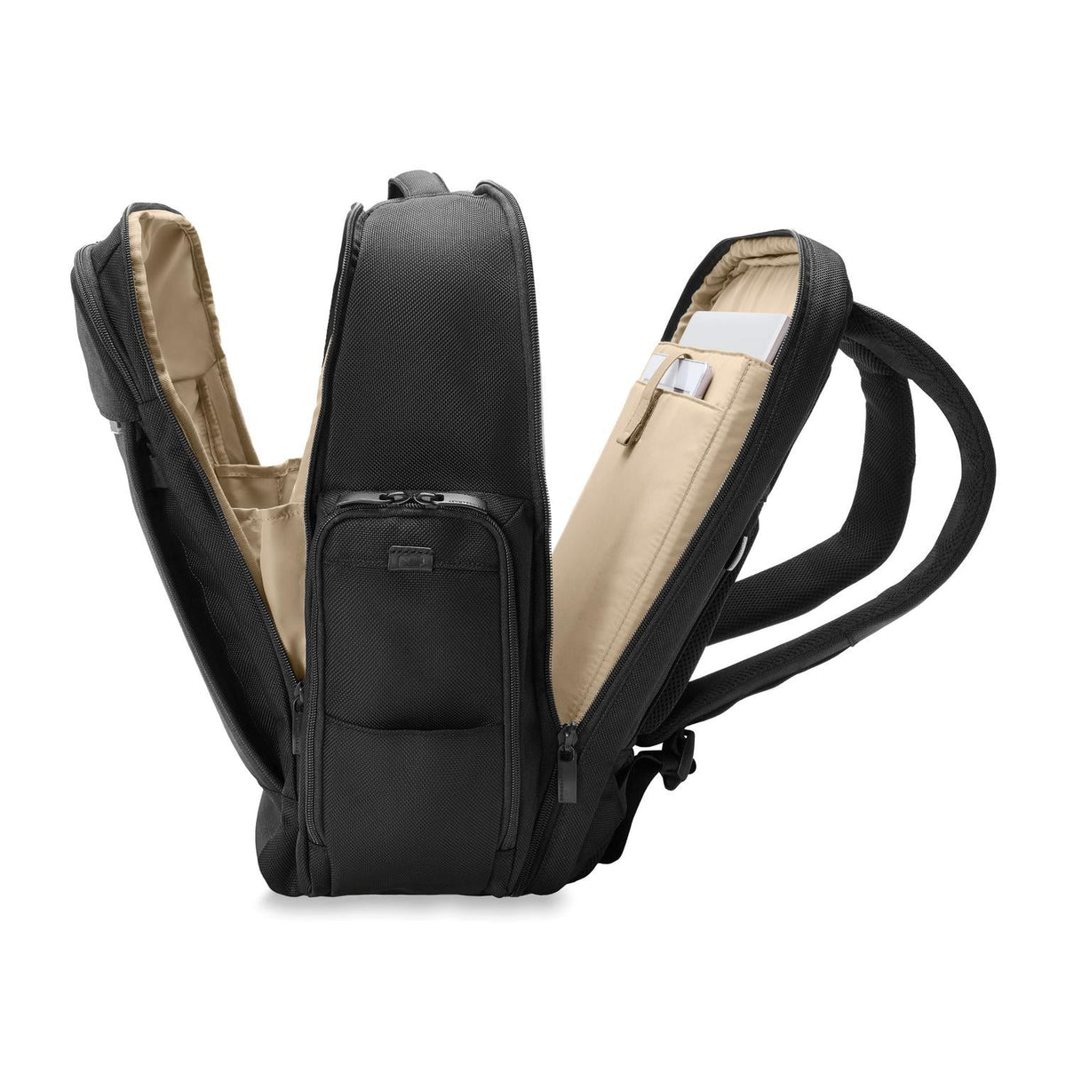 Briggs & Riley Baseline Traveler Backpack in Black — angle view 4