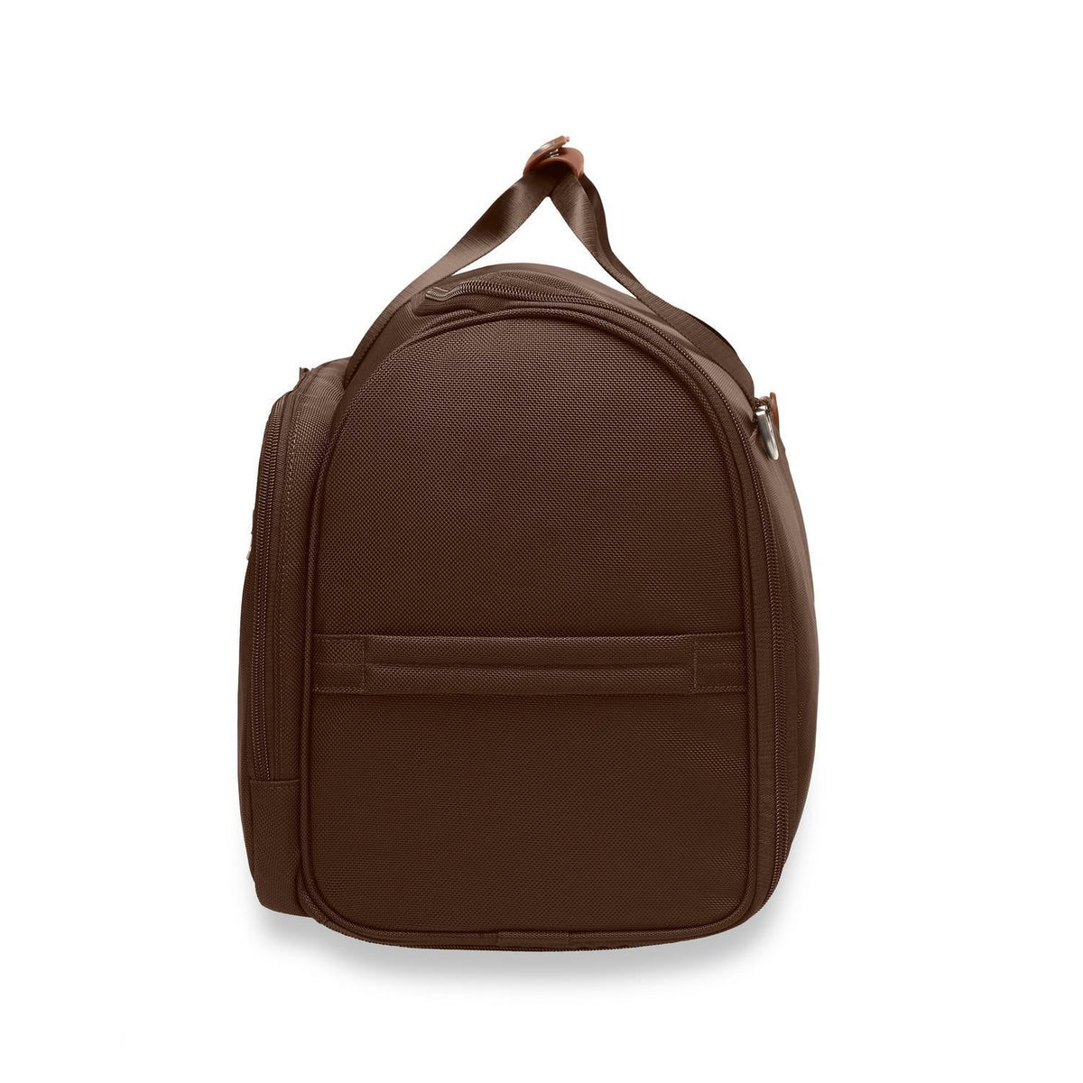 Briggs & Riley Baseline Garment Duffle in Chocolate — angle view 3