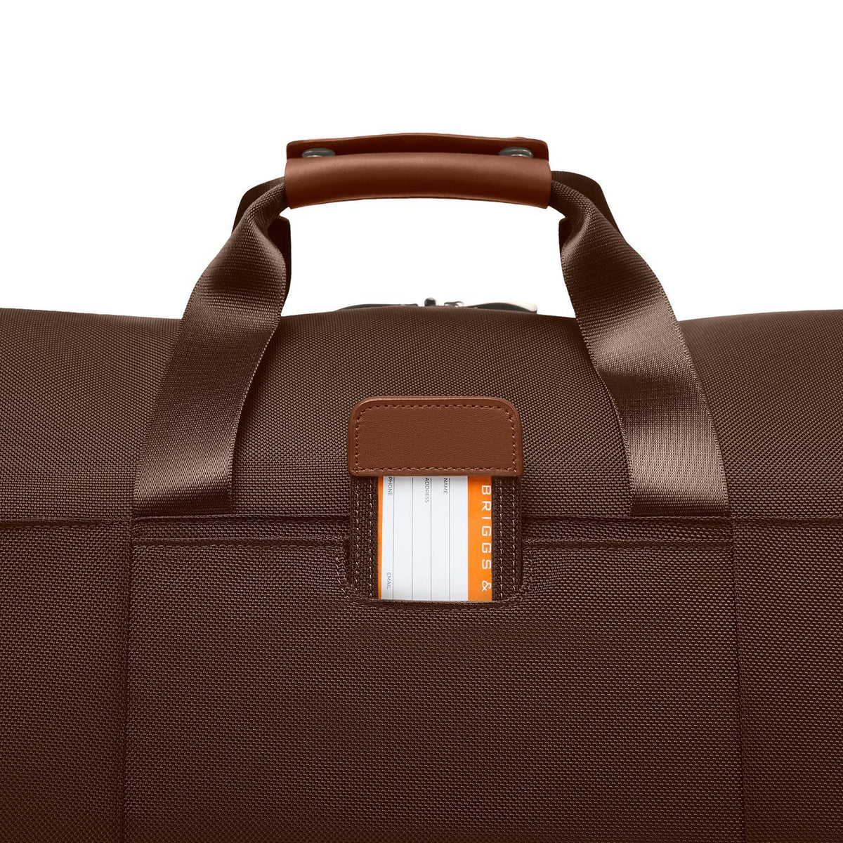 Briggs & Riley Baseline Garment Duffle in Chocolate — detail view 4