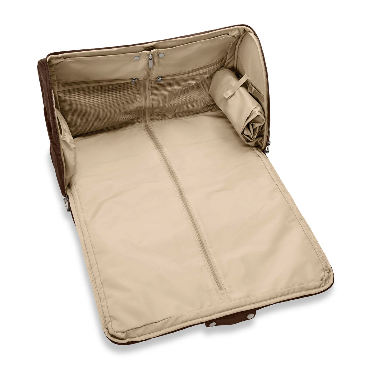 Briggs & Riley Baseline Garment Duffle in Chocolate — interior view 3