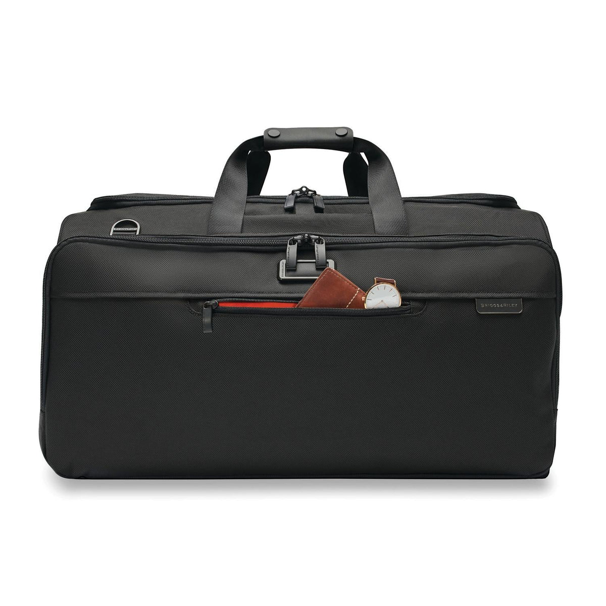 Briggs & Riley Baseline Garment Duffle in Black — detail view 6