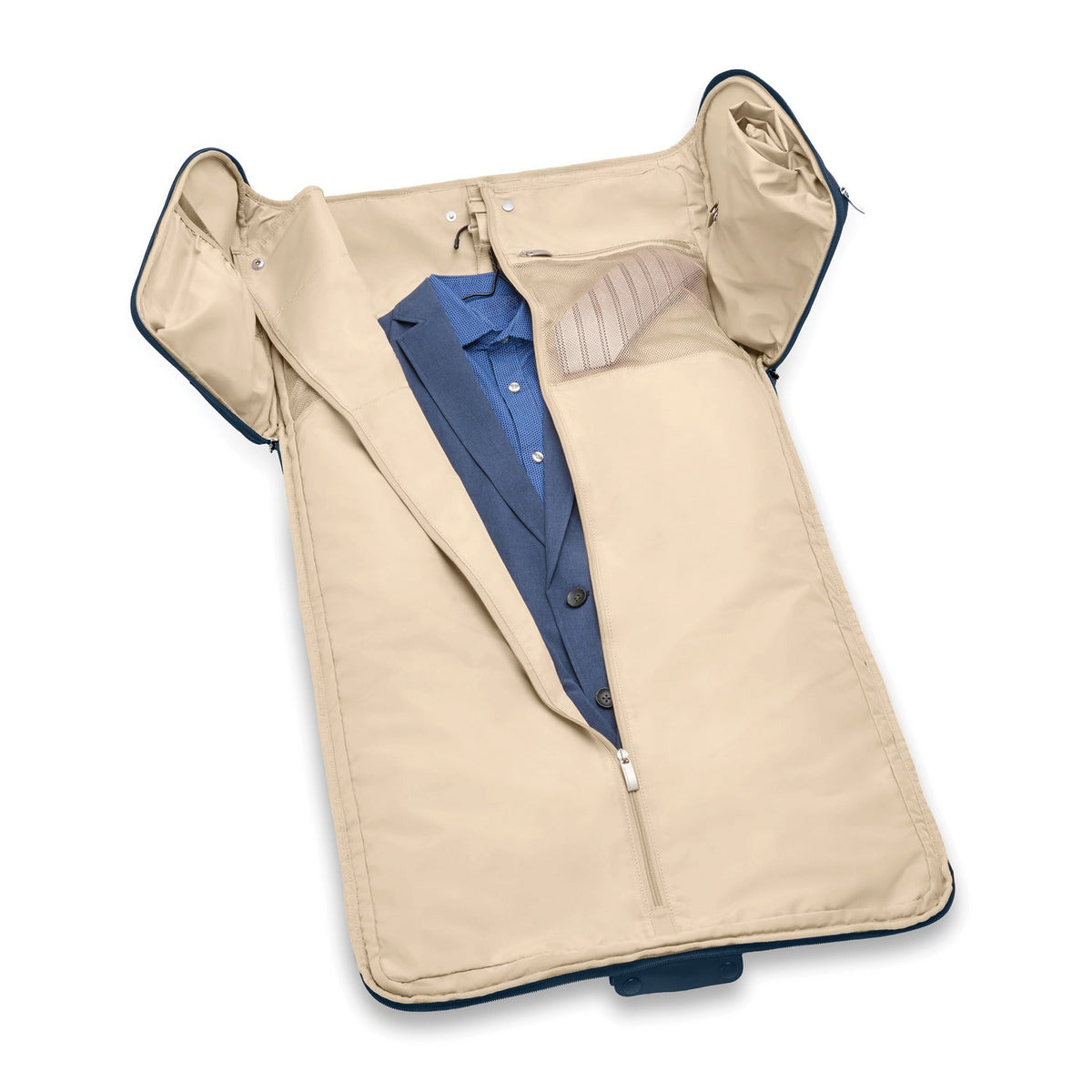 Briggs & Riley Baseline Garment Duffle in Navy — interior view 3