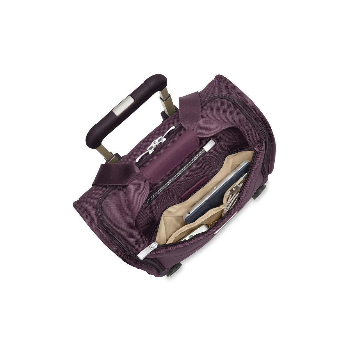 Briggs & Riley Baseline Cabin Spinner in Plum — detail view