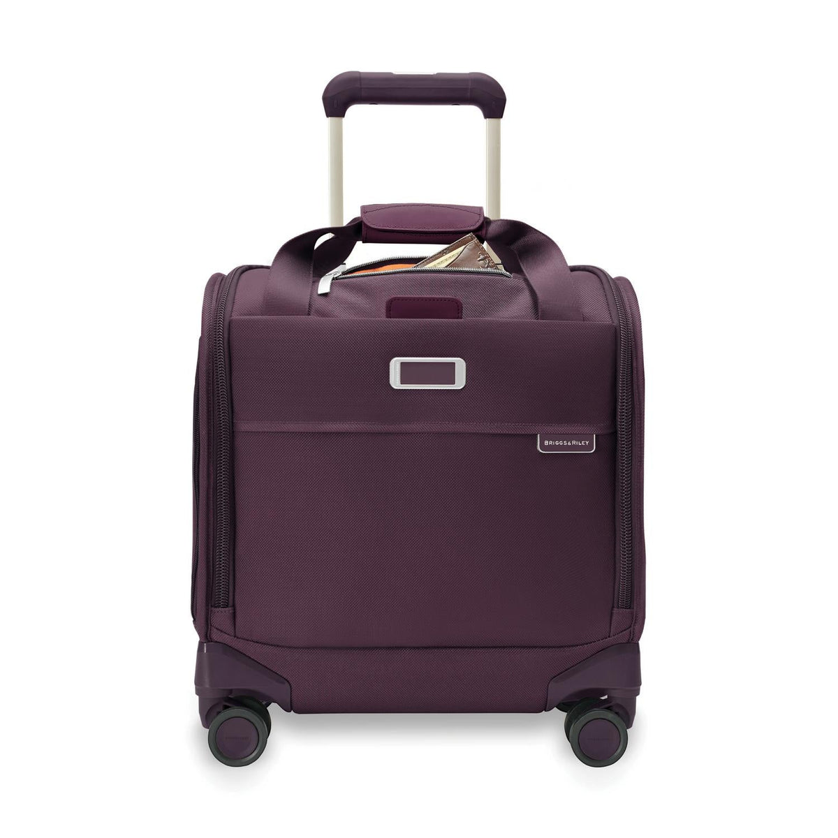 Briggs & Riley Baseline Cabin Spinner in Plum — front view