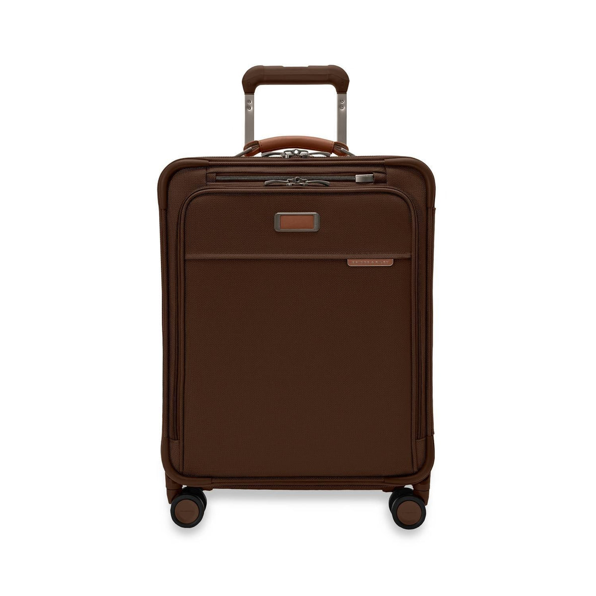 Briggs & Riley Baseline Global 21" Carry-On Expandable Spinner in Chocolate — front view