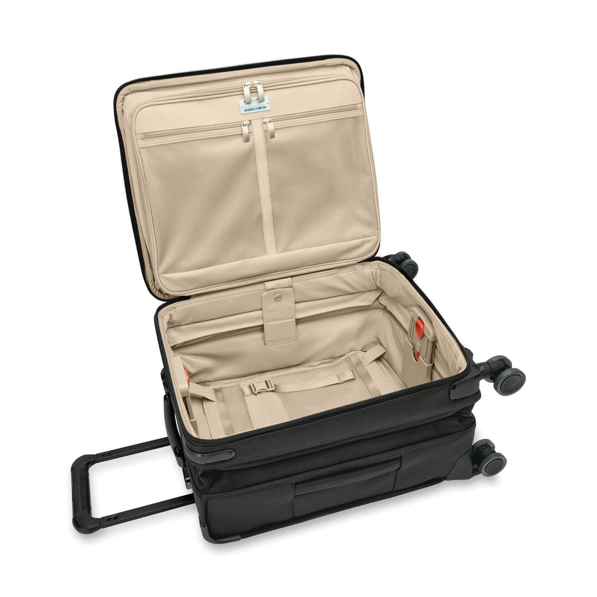 Briggs & Riley Baseline Global 21" Carry-On Expandable Spinner in Black — interior view