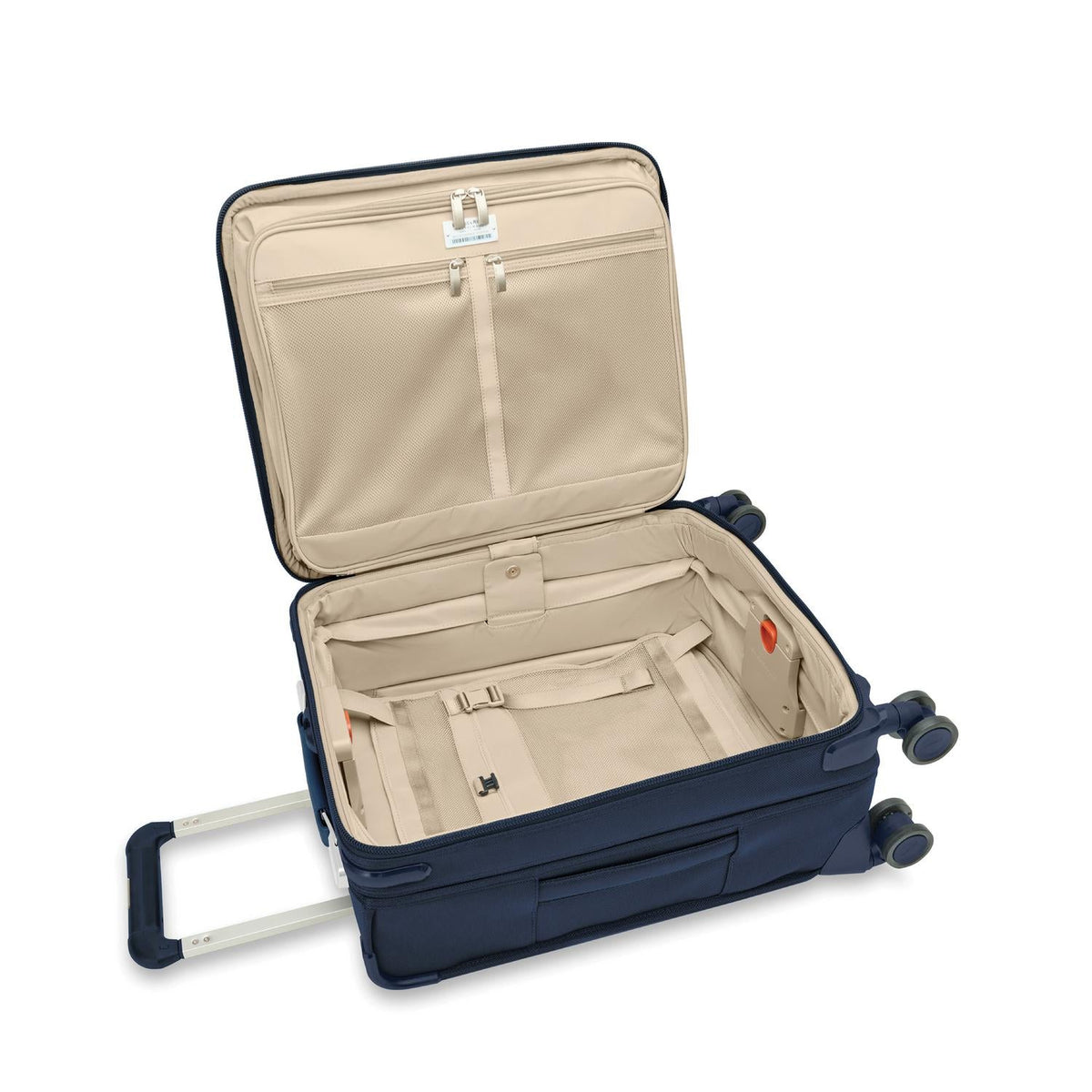 Briggs & Riley Baseline Global 21" Carry-On Expandable Spinner in Navy — interior view 2