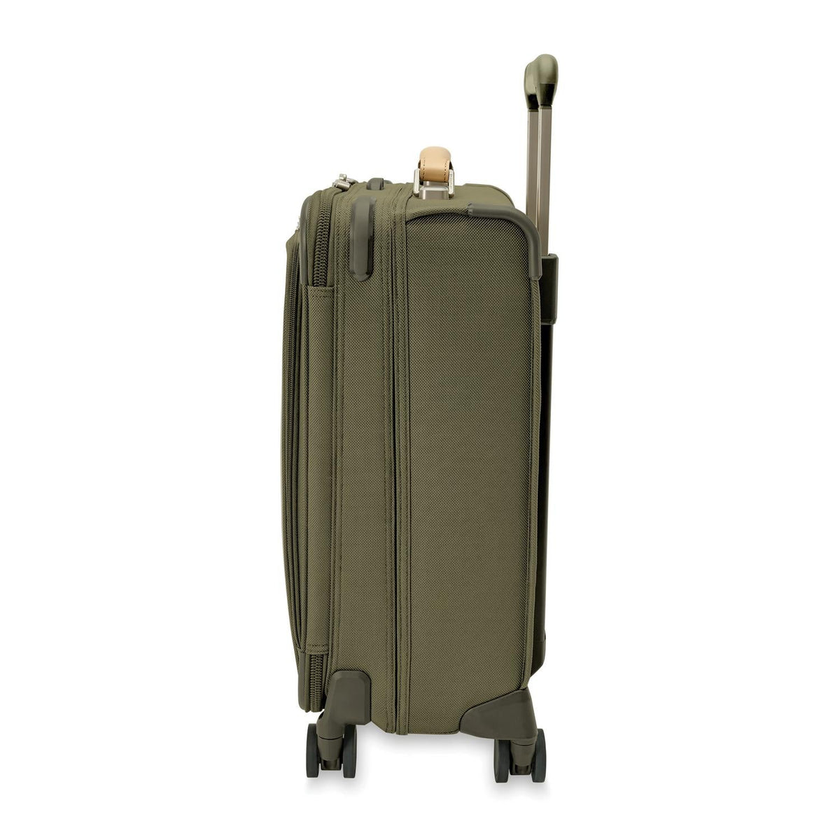 Briggs & Riley Baseline Global 21" Carry-On Expandable Spinner in Olive — angle view 4