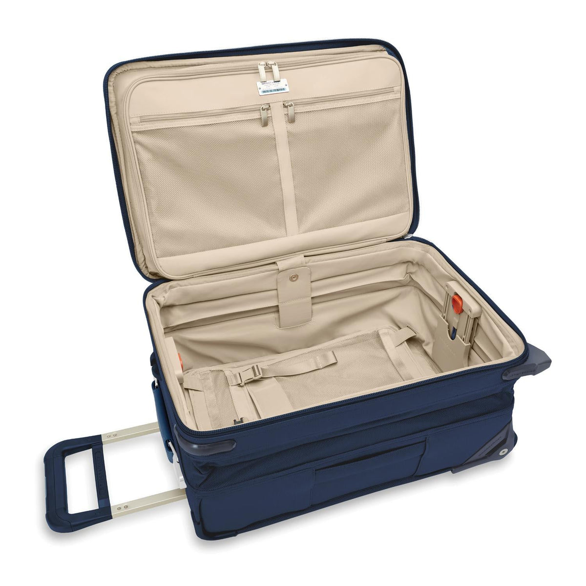 Briggs & Riley Baseline Essential 22" 2-Wheel Expandable Carry-On in Navy — interior view