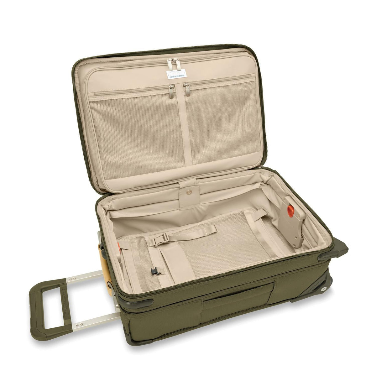 Briggs & Riley Baseline Essential 22" 2-Wheel Expandable Carry-On in Olive — interior view 4