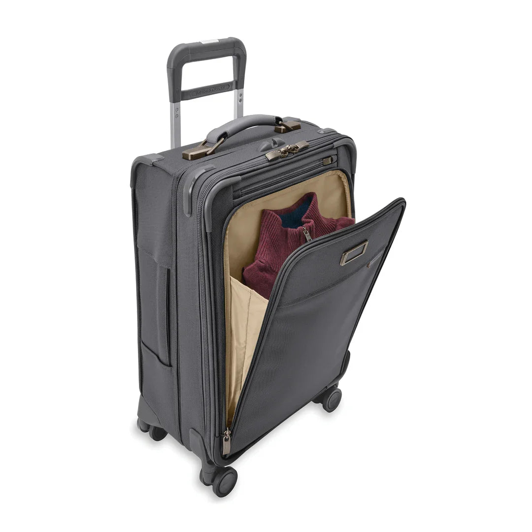 Briggs & Riley Baseline Essential 22" Carry-On Expandable Spinner in Steel Gray — angle view 2