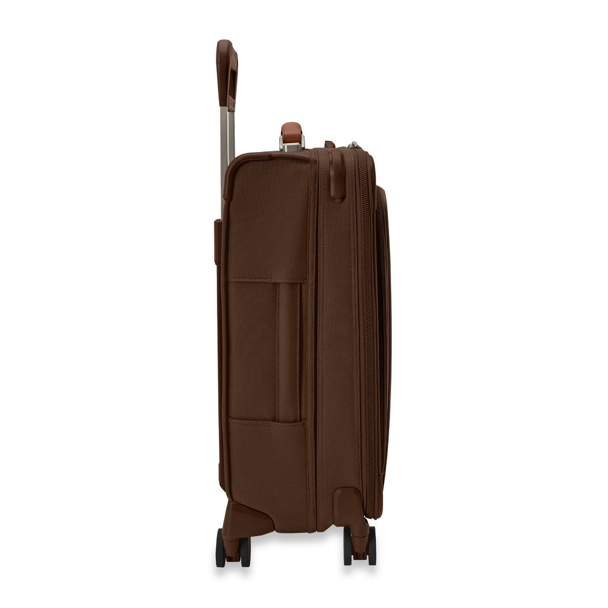 Briggs & Riley Baseline Essential 22" Carry-On Expandable Spinner in Chocolate — angle view 3