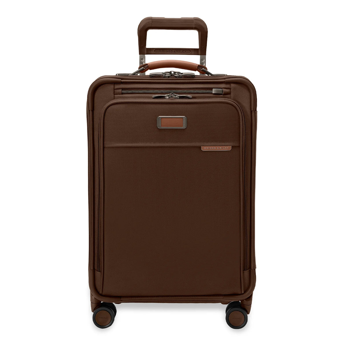 Briggs & Riley Baseline Essential 22" Carry-On Expandable Spinner in Chocolate — front view