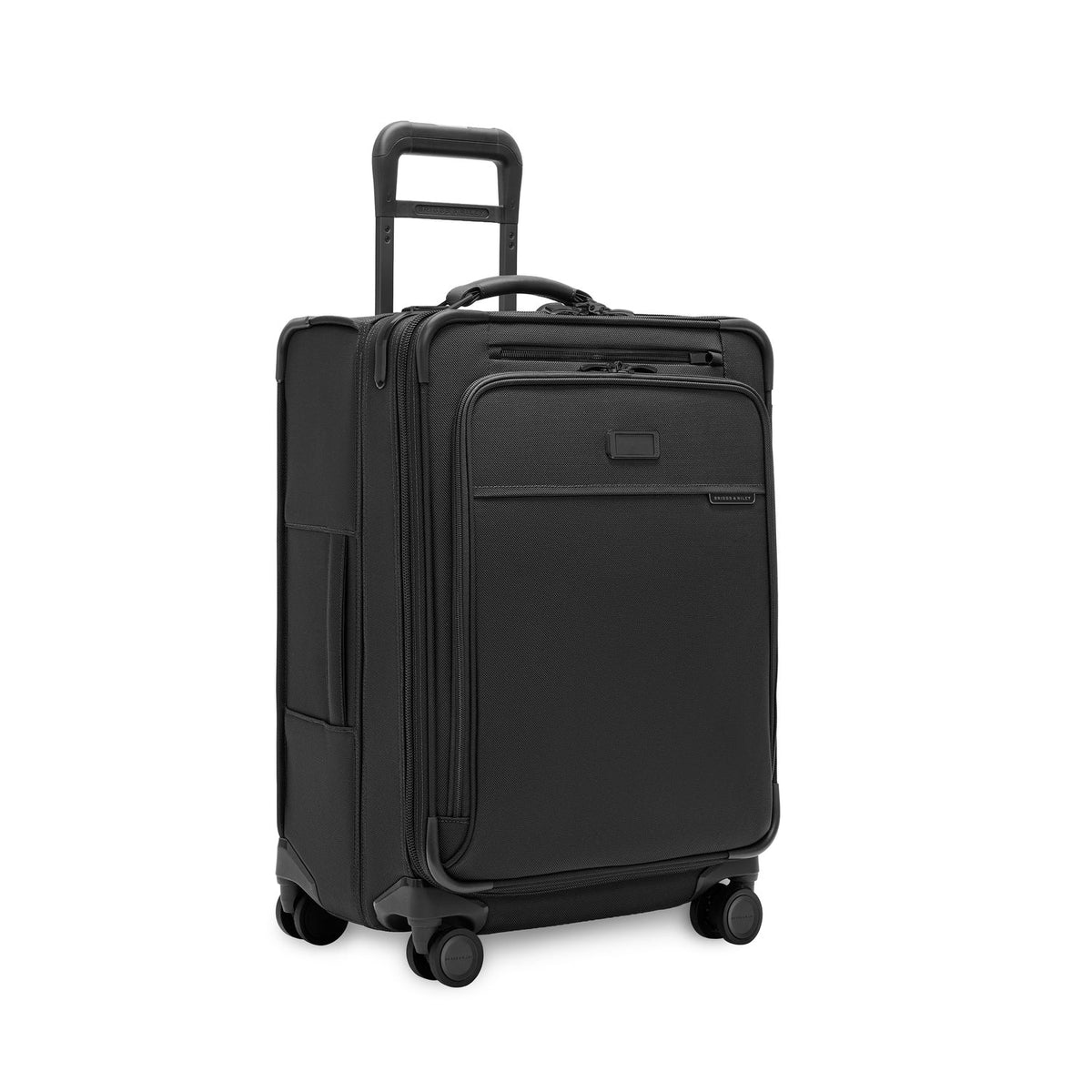 Briggs & Riley Baseline Compact Checked Expandable Spinner in Black — angle view 2 # color_Black