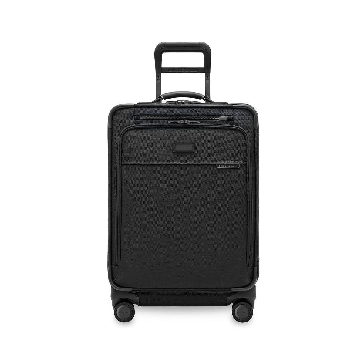 Briggs & Riley Baseline Compact Checked Expandable Spinner in Black — front view # color_Black