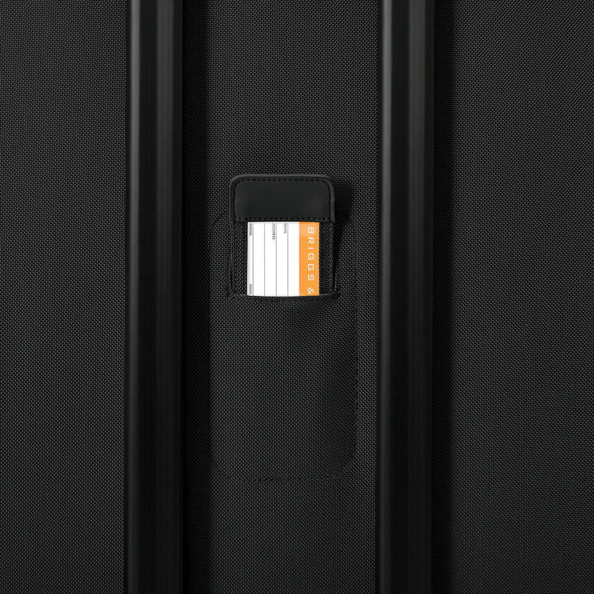 Briggs & Riley Baseline Compact Checked Expandable Spinner in Black — detail view 2